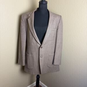 Vintage Nino Cerruti Rue Royale Men's Brown Pure Wool Blazer Sport Coat USA
